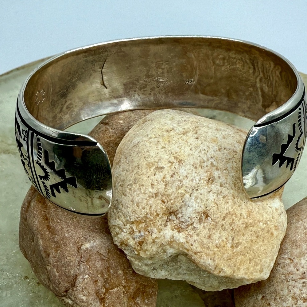 Sterling Silver Horse Motif Cuff Bracelet - Silver - Picture 16 of 16